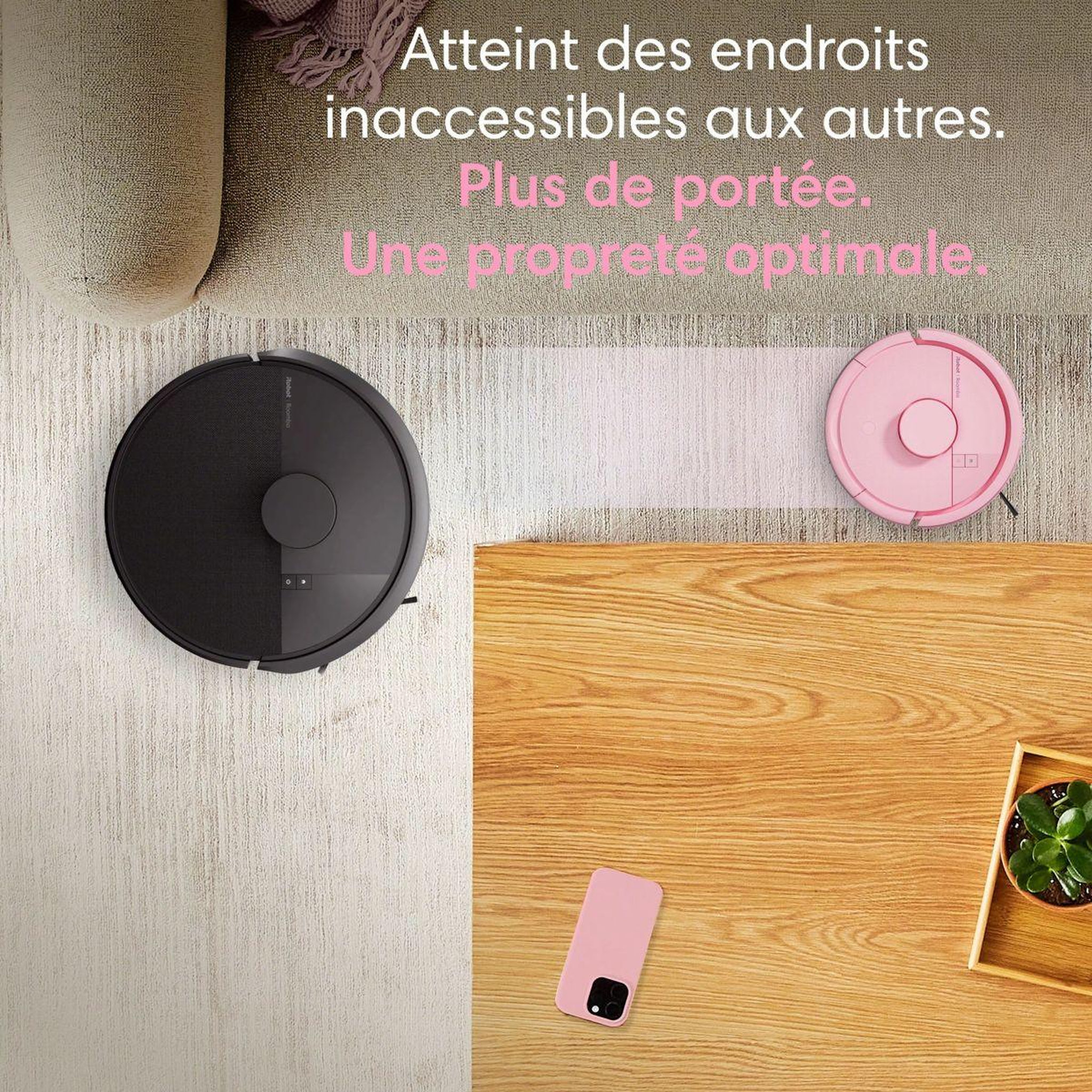 Voir la diapositive 3 : IROBOT Robot aspirateur laveur roomba mini rose f155640
