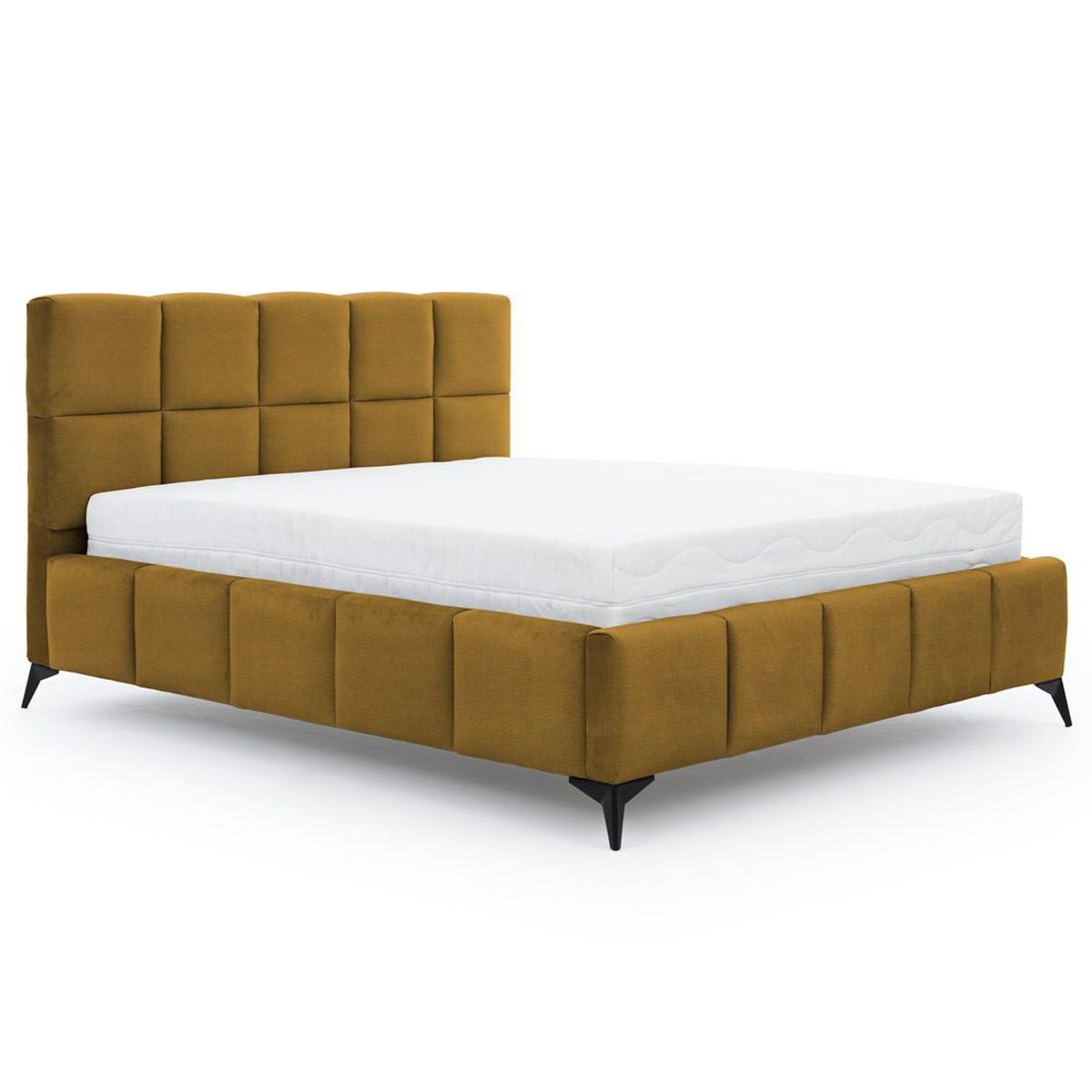 BEST MOBILIER Millie - lit coffre - 140x200 cm - sommier inclus - en velours