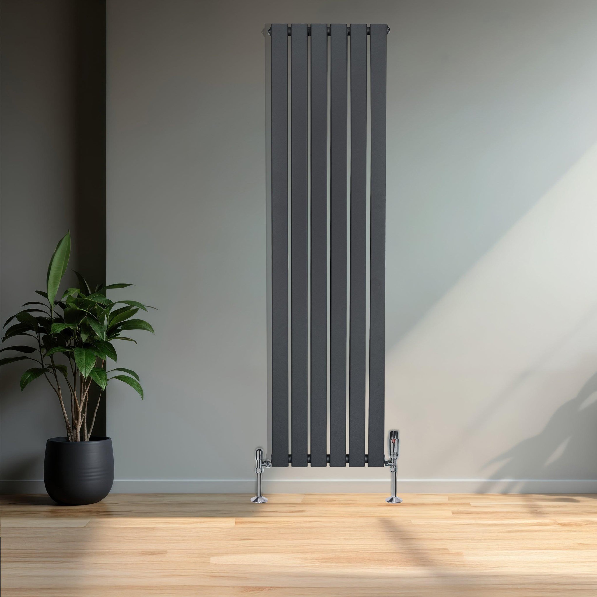 Voir la diapositive 4 : MONSTERSHOP Radiateur plat à 1 panneau & vannes - 1600 x 420 mm