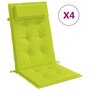 Voir la diapositive 2 : VIDAXL Coussins de chaise a dossier haut lot de 4 vert vif