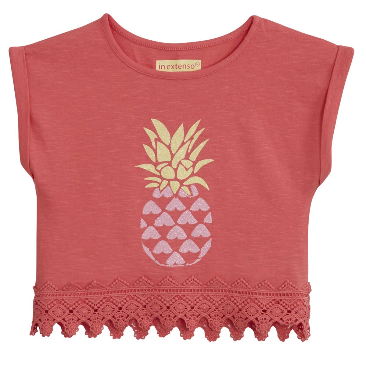 IN EXTENSO Tee-shirt court manches courtes Ananas fille