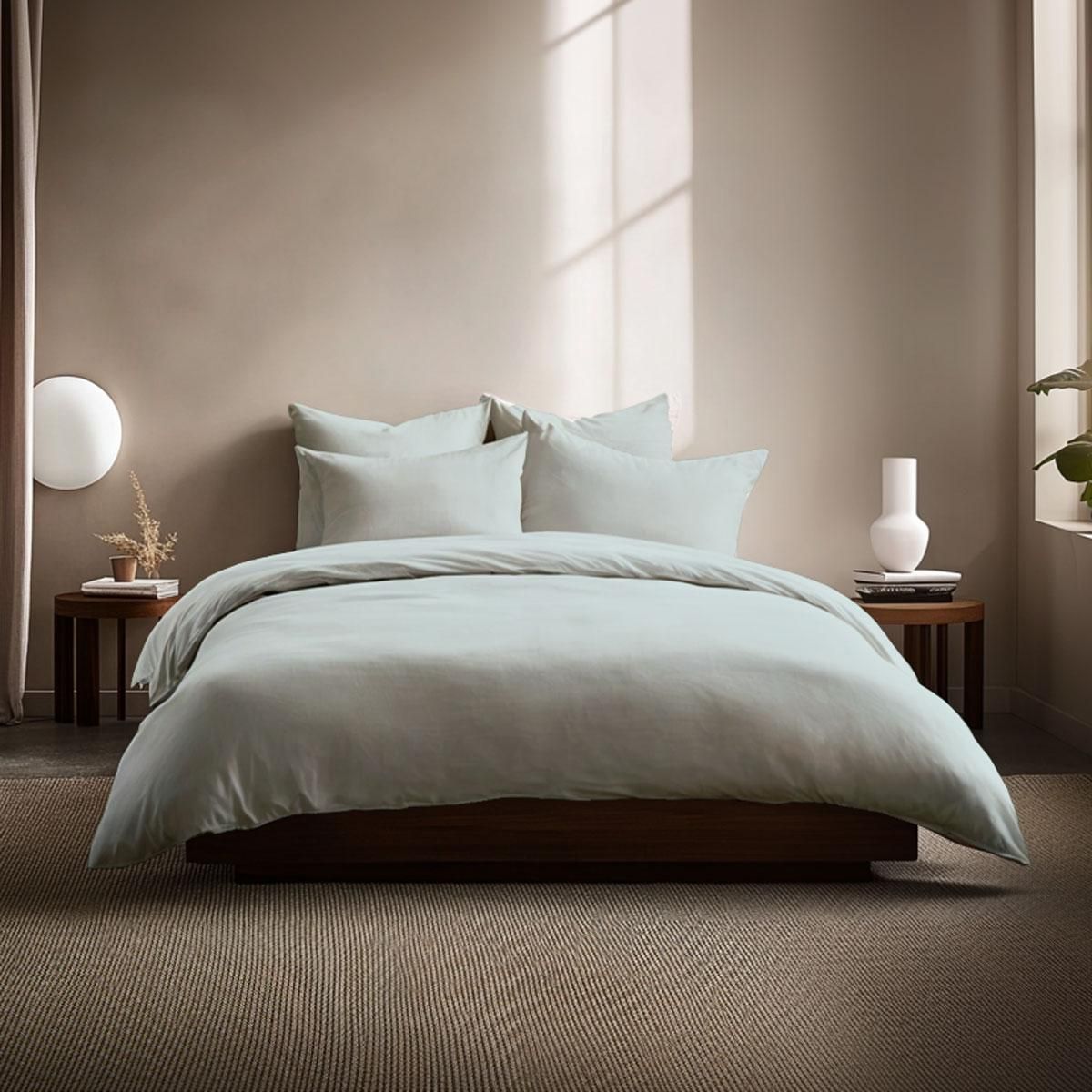 DODO Housse de couette Coton BIO Vert d'eau