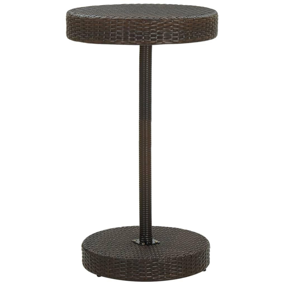VIDAXL Ensemble de bar de jardin 3 pcs et coussins brun resine tressee