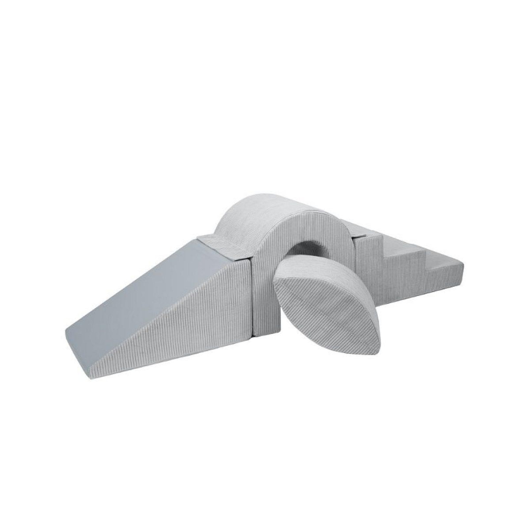 Voir la diapositive 3 : VELINDA Set de blocs en mousse 4 éléments petit pont gris velours côtelé