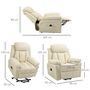 Voir la diapositive 3 : HOMCOM Fauteuil releveur inclinable avec repose-pied ajustable - fauteuil de relaxation électrique - revêtement synthétique crème