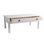 VS VENTA-STOCK Table basse rectangulaire blanche Magda, pin massif, 1 tiroir, 100 cm