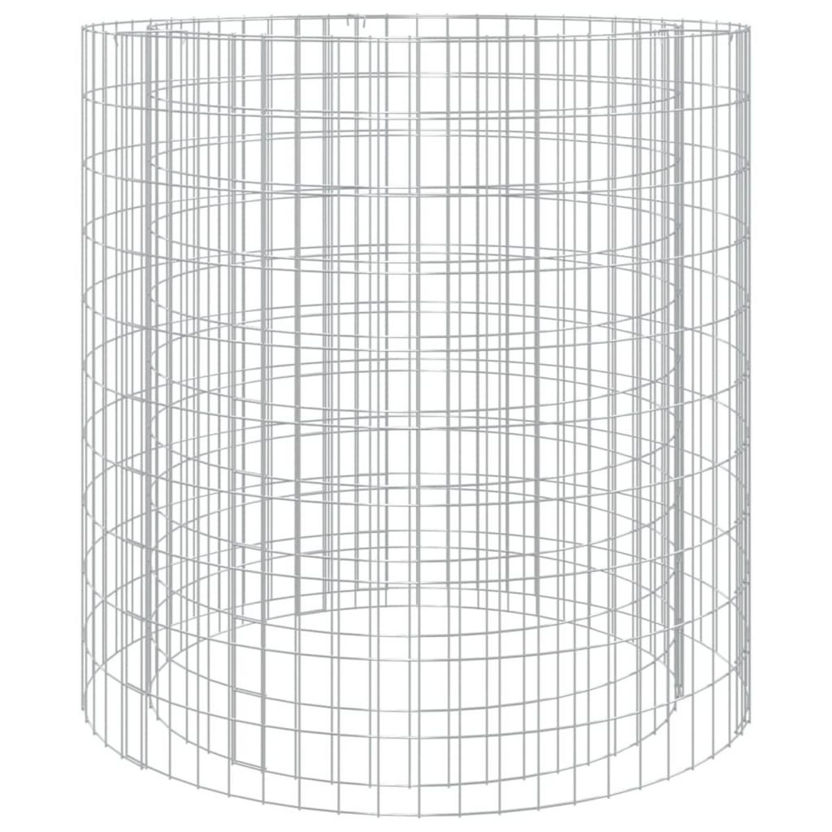 VIDAXL Foyer en gabion Ø 100 cm fer galvanise