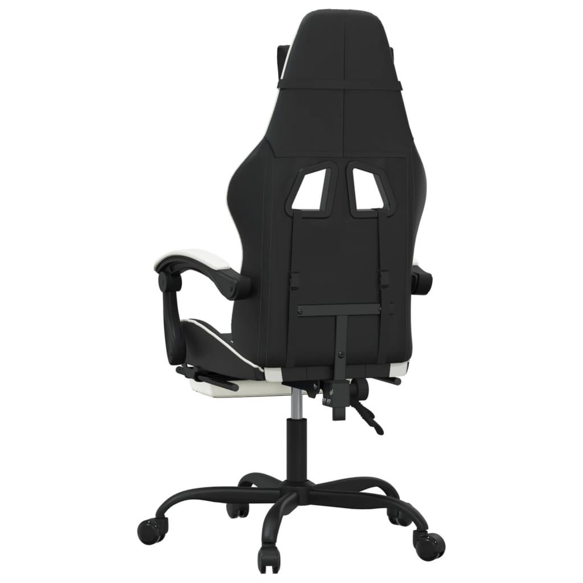 Voir la diapositive 5 : VIDAXL Chaise de jeu pivotante et repose-pied Noir et blanc Similicuir