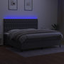 Voir la diapositive 4 : VIDAXL Sommier a lattes de lit et matelas et LED Gris fonce 200x200 cm