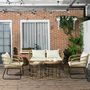Voir la diapositive 2 : OUTSUNNY Ensemble salon de jardin 4 places 5 pièces avec coussins style bohème chic