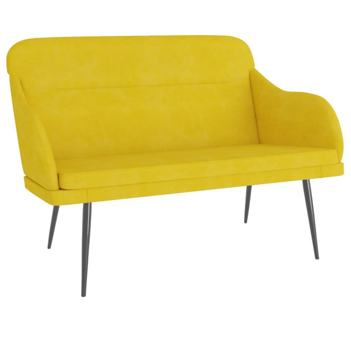 VIDAXL Banc Jaune 110x76x80 cm Velours