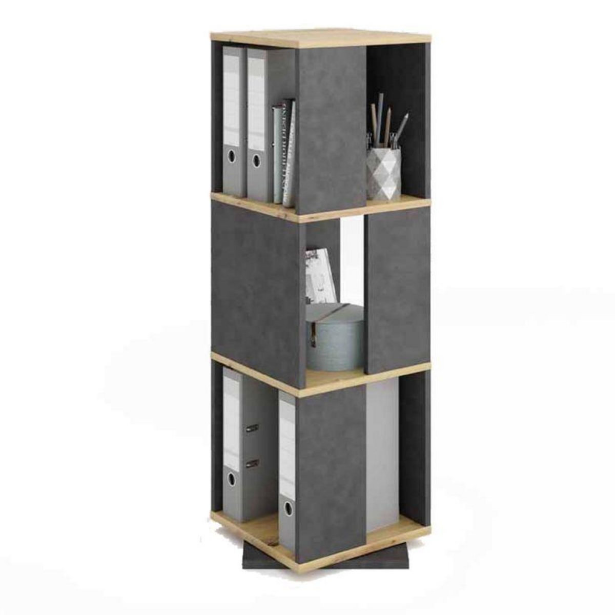 Paris Prix Étagère Pivotante  3 Compartiments  108cm Marron