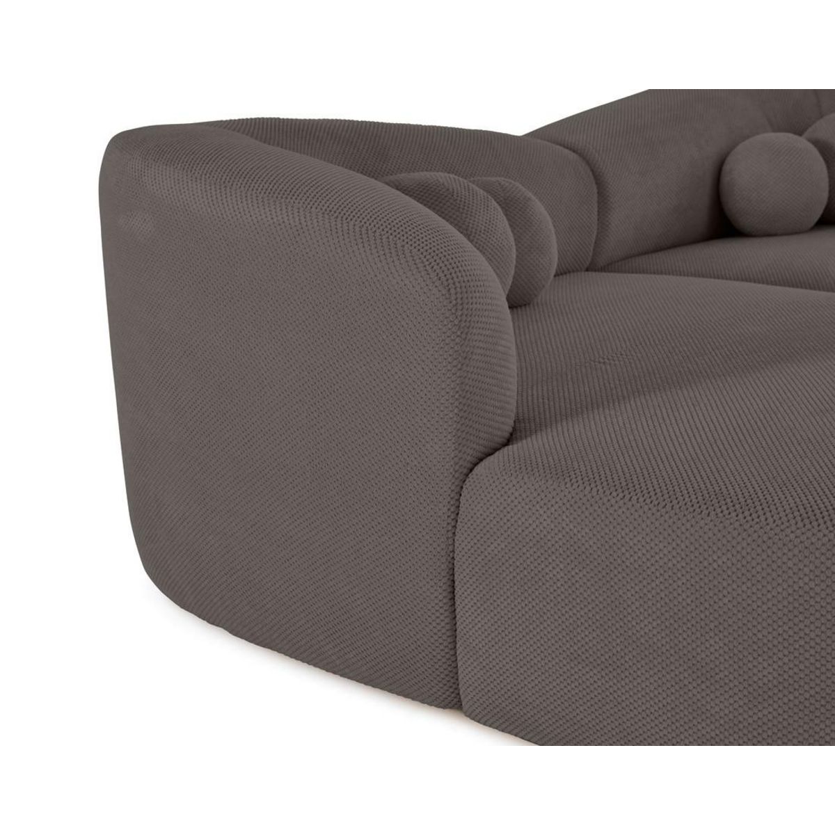 LISA DESIGN Charles - canapé droit 4 places avec double méridienne - assise profonde - en velours texturé