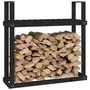 VIDAXL Support pour bois de chauffage Noir 110x35x108,5 cm Bois de pin