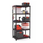CENTRALE BRICO Etagère résine KIS, 5 tablettes, noir l90xH187xP60 cm