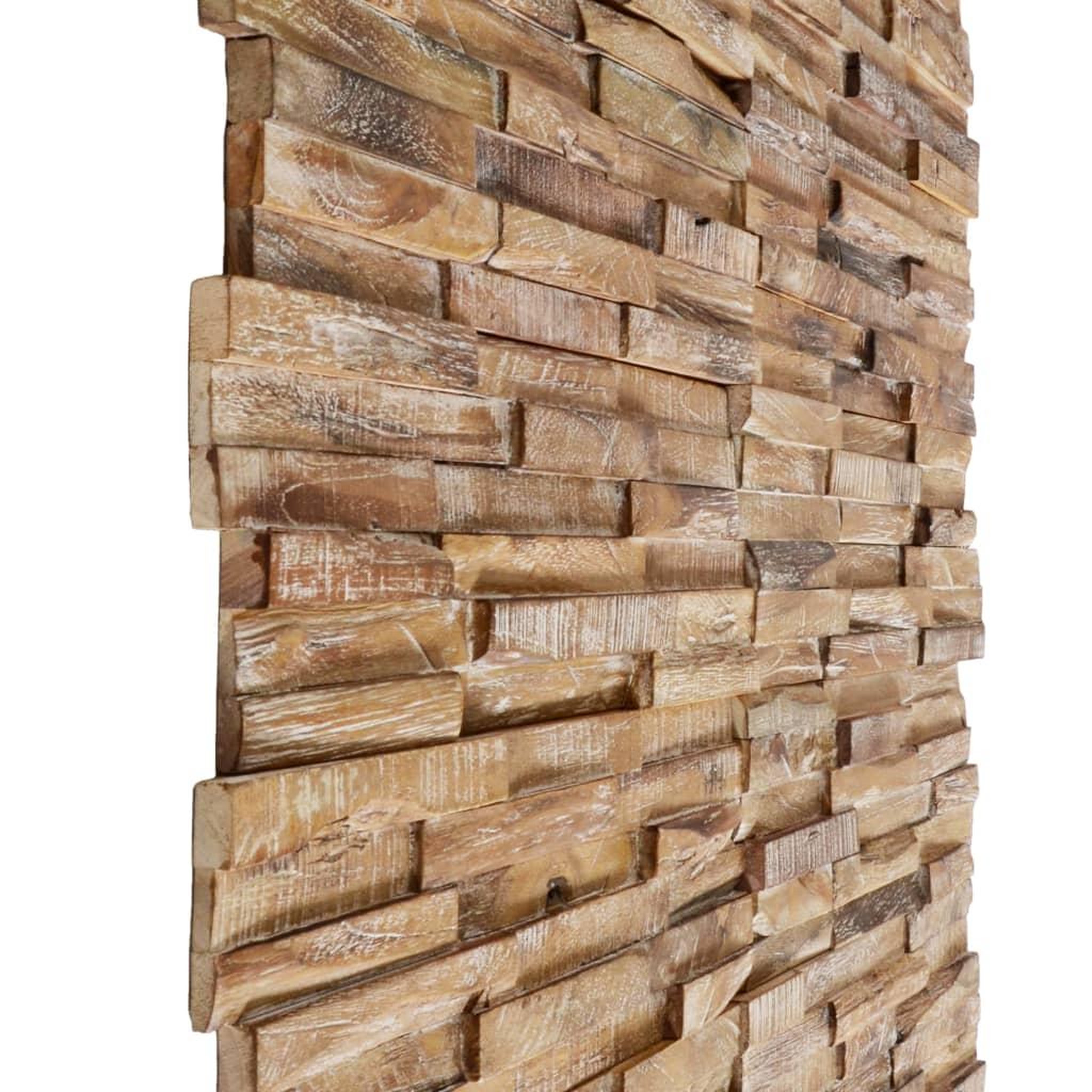 Voir la diapositive 3 : VIDAXL Panneaux de revetement mural 3d 10 pcs 1,01 m^2 bois de teck