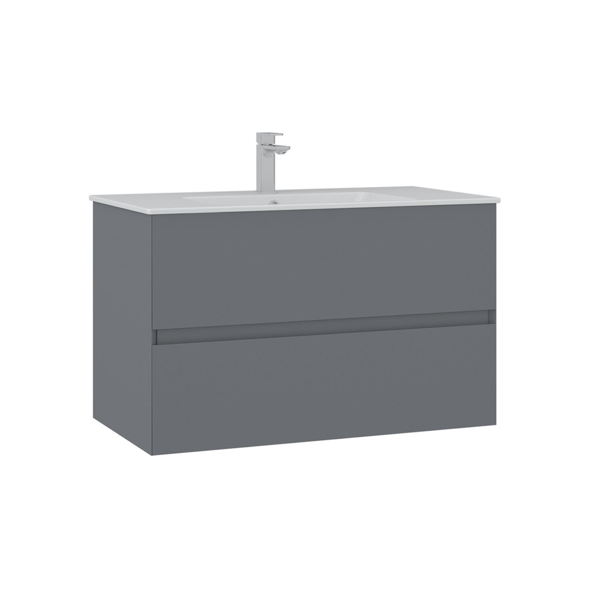 Habitat et Jardin Meuble vasque  nest 91 v2  - 91 x 51 x 55 cm - matte grey
