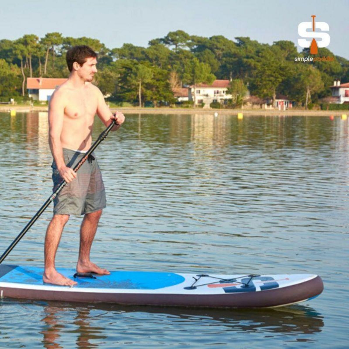 SIMPLE PADDLE Paddle Gonflable UGAL 10'6 30'' 6  (315 x 76 x 15 cm) avec Pagaie, Leash, Pompe et Sac de Transport