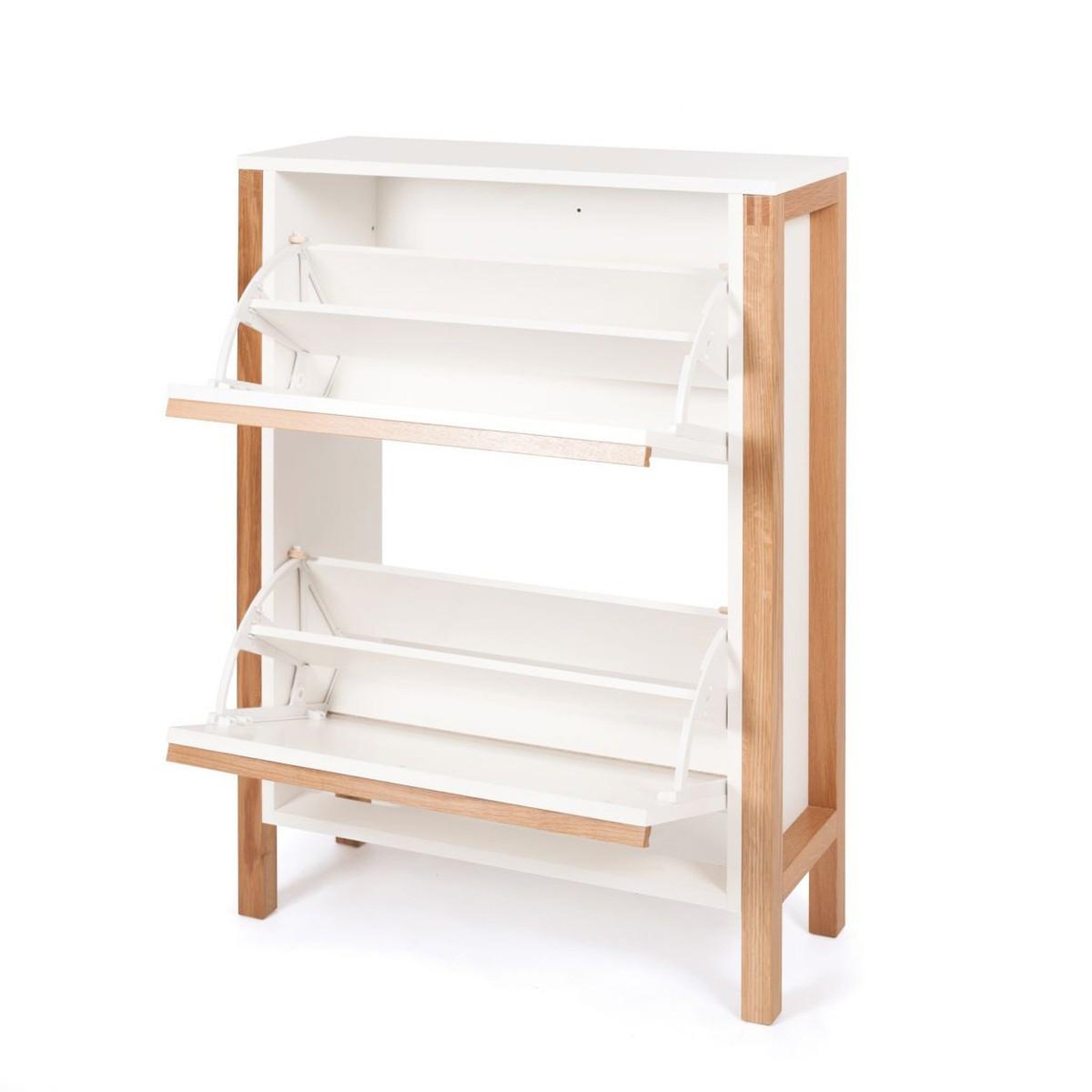 Voir la diapositive 2 : Paris Prix Meuble à chaussures 2 compartiments  northgate  93cm blanc