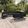 Voir la diapositive 1 : VIDAXL Salon de jardin 11 pcs avec coussins Resine tressee Noir