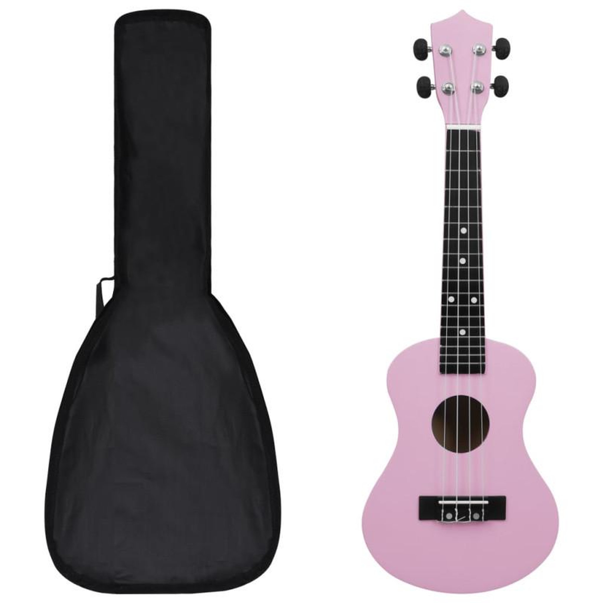 VIDAXL Jeu de ukulélé soprano avec sac pour enfants Rose 23
