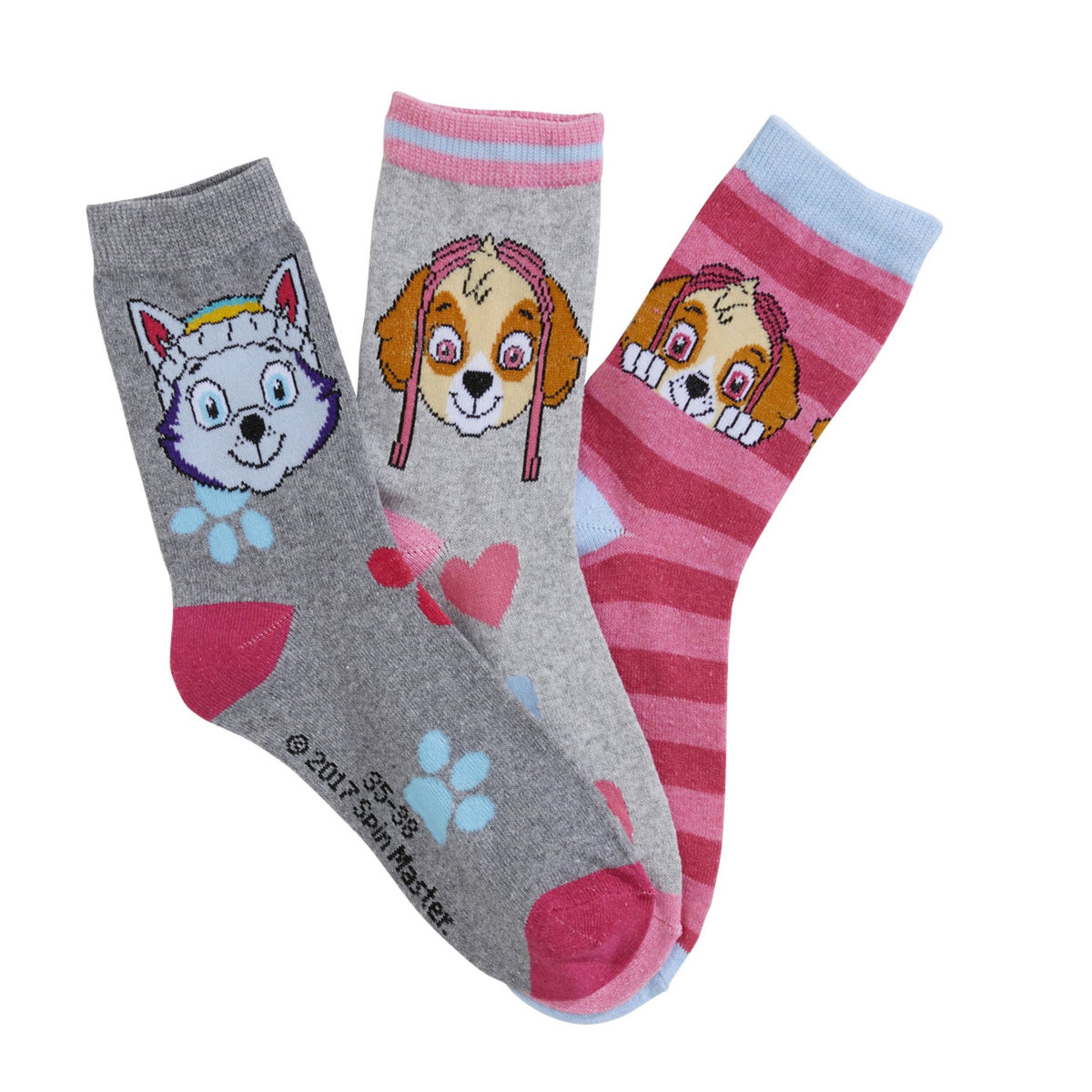 PAT PATROUILLE Lot de 3 paires de chaussettes fille
