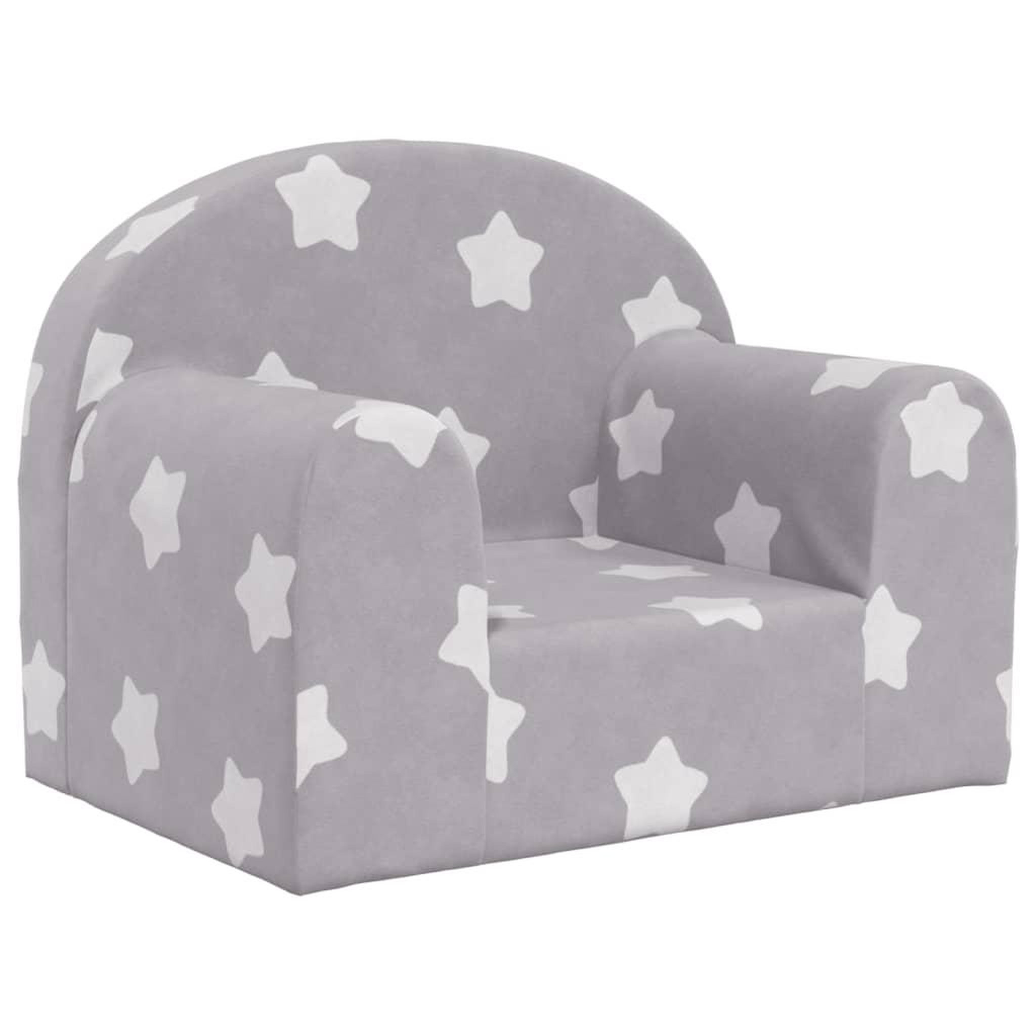 Voir la diapositive 2 : VIDAXL Canape pour enfants gris clair avec etoiles peluche douce