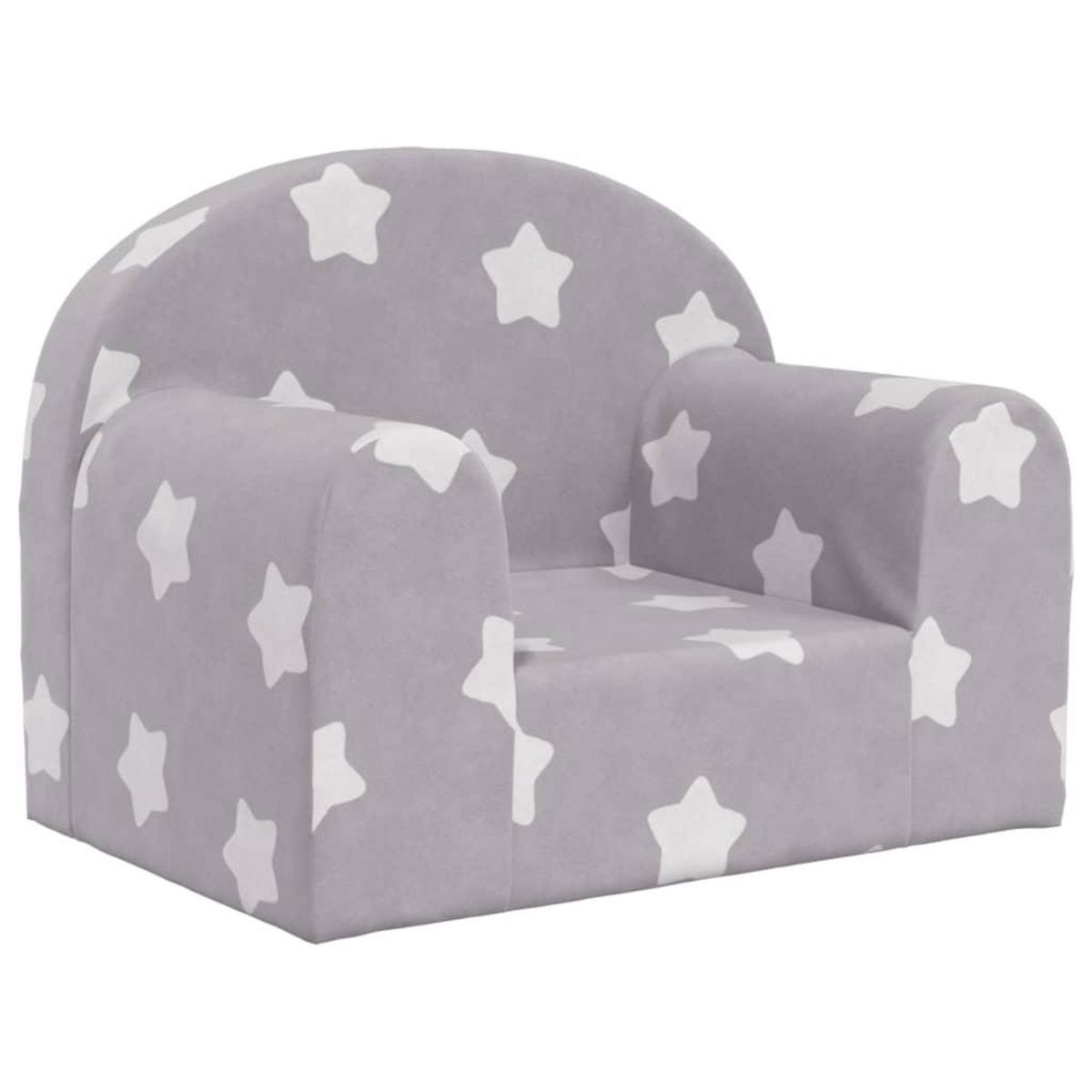 VIDAXL Canape pour enfants gris clair avec etoiles peluche douce