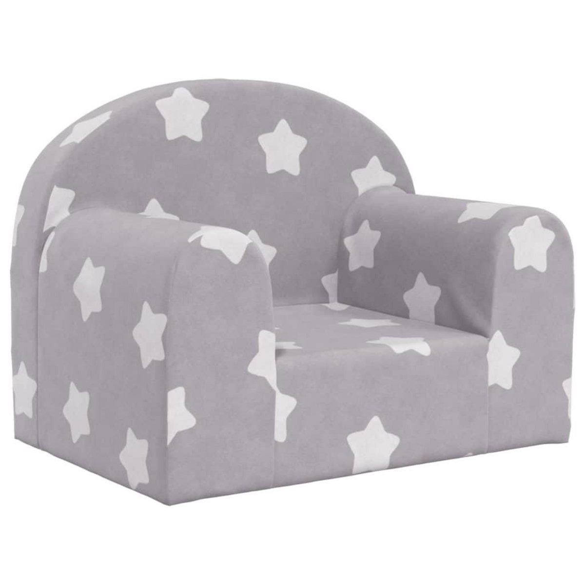 VIDAXL Canape pour enfants gris clair avec etoiles peluche douce