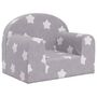 Voir la diapositive 2 : VIDAXL Canape pour enfants gris clair avec etoiles peluche douce