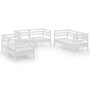 Voir la diapositive 2 : VIDAXL Salon de jardin 6 pcs Blanc Bois de pin massif