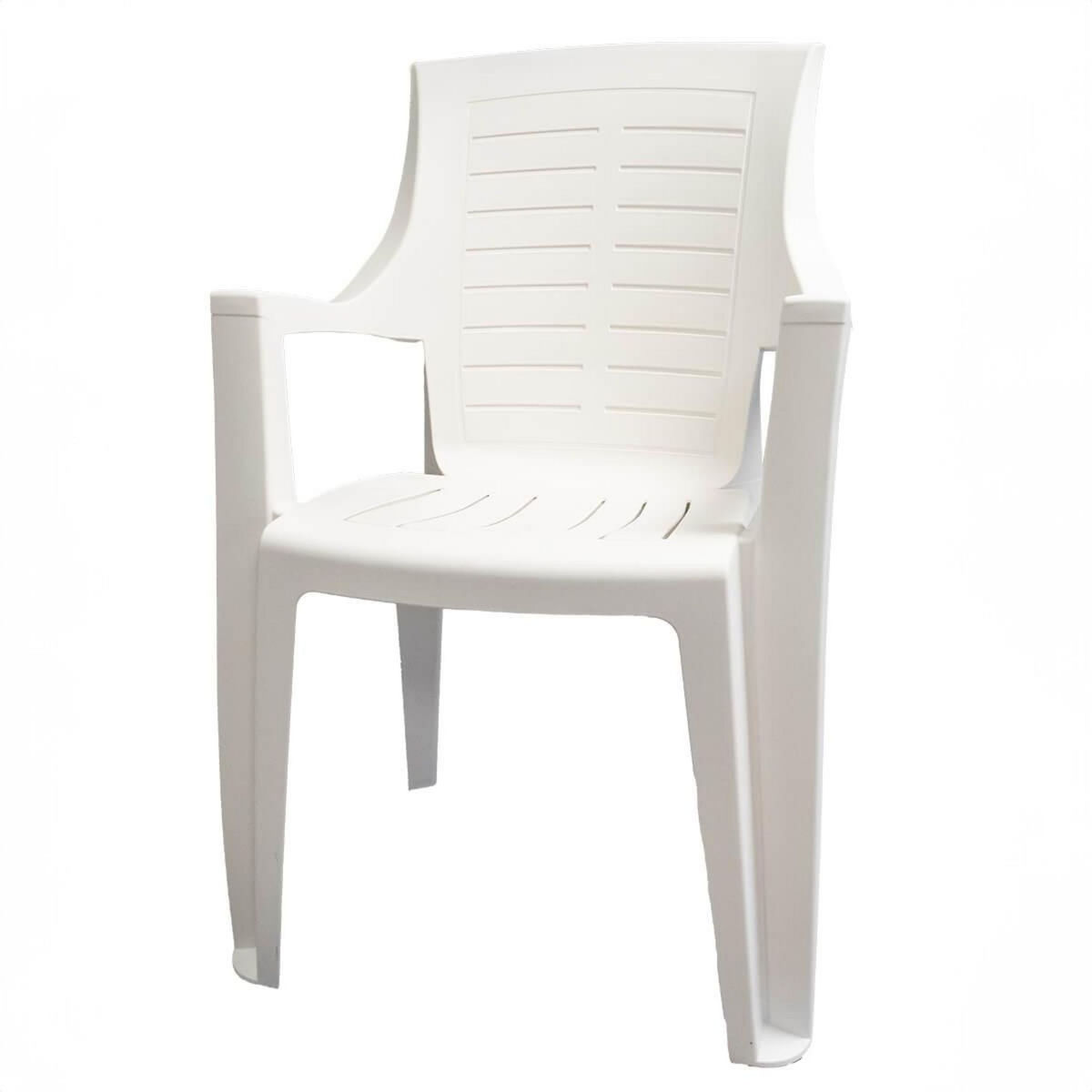 KZ GARDEN Lot de 2 Chaises de jardin Blanches EMPILABLES 50x60x91cm