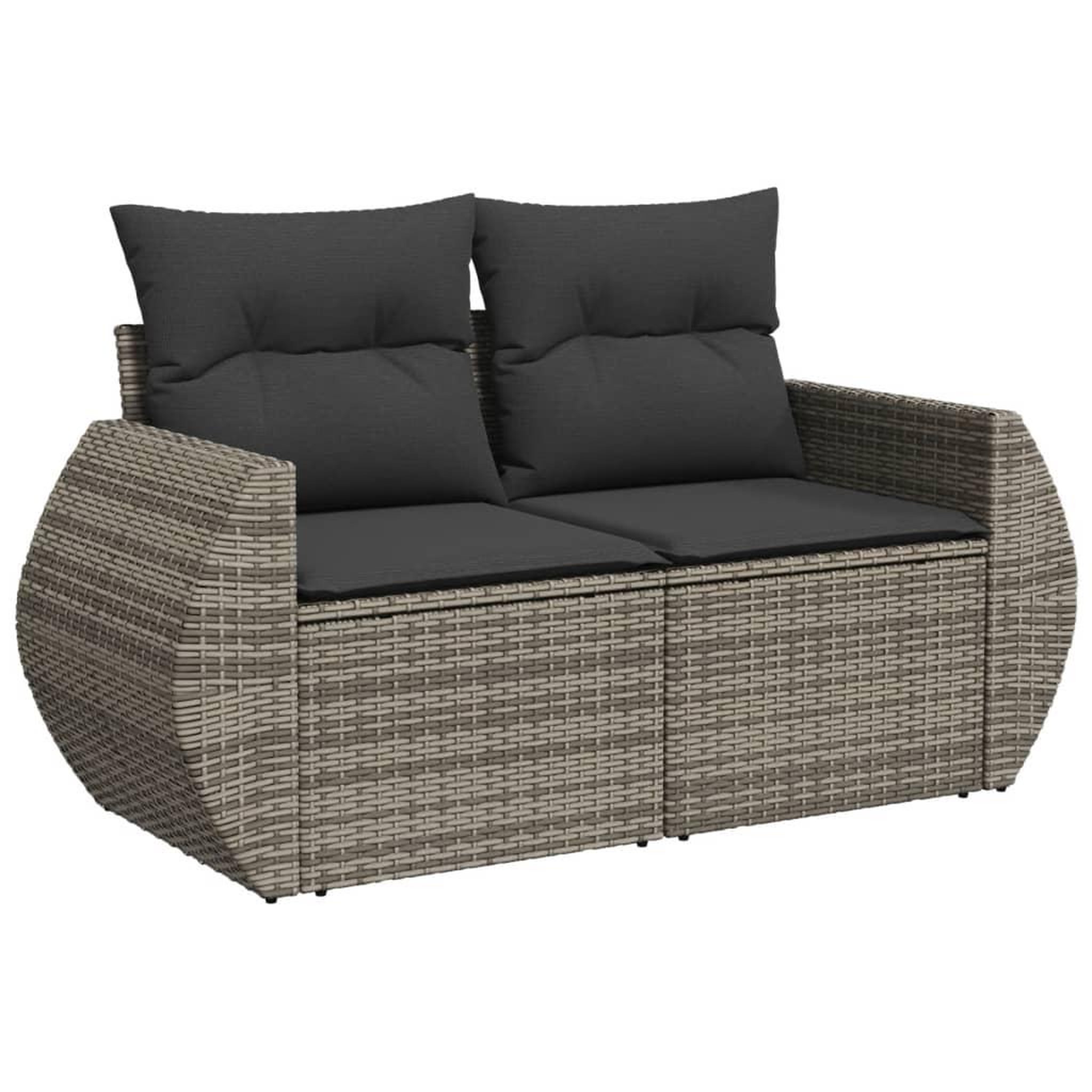 Voir la diapositive 5 : VIDAXL Salon de jardin 9 pcs avec coussins gris resine tressee