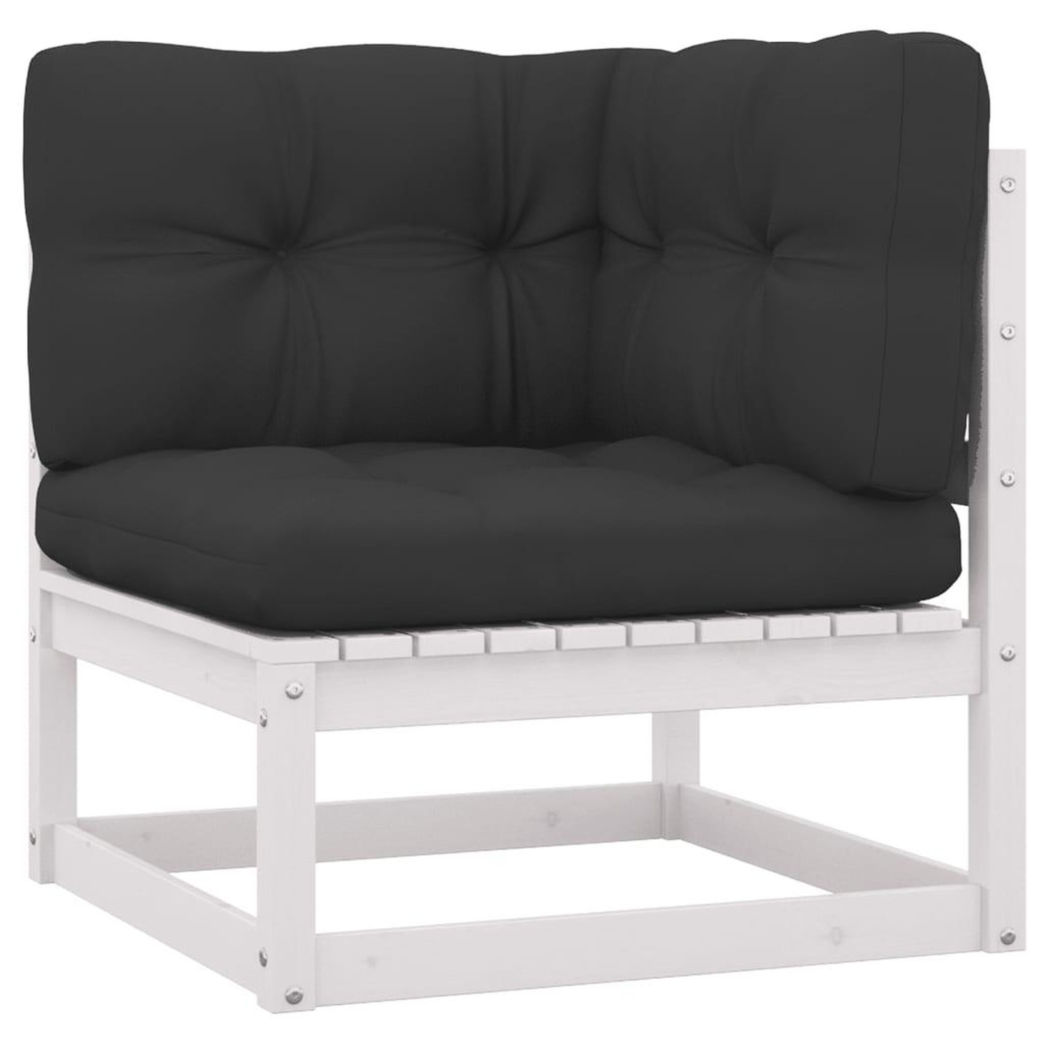 Voir la diapositive 5 : VIDAXL Salon de jardin 13 pcs avec coussins Blanc Bois de pin massif