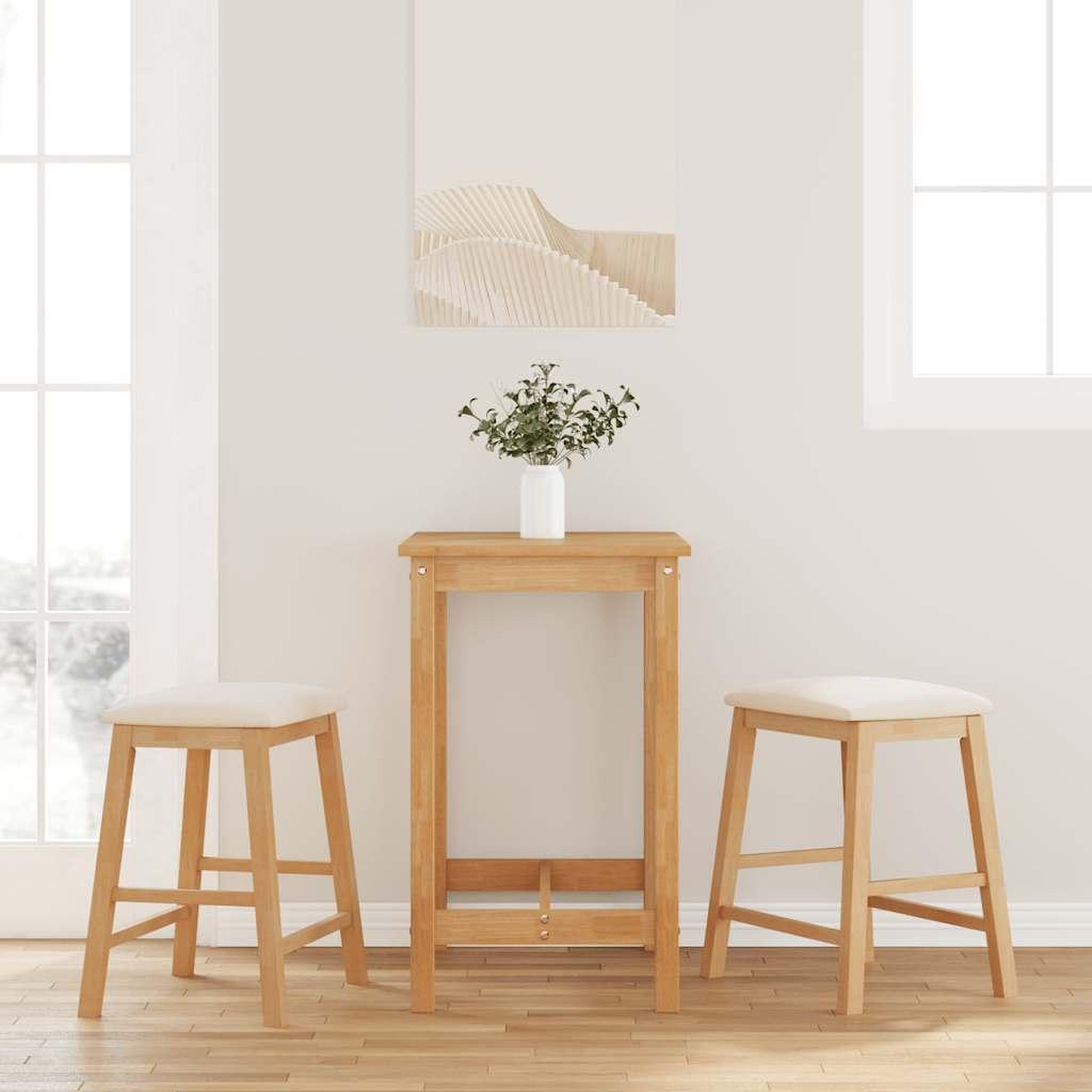 VIDAXL chaises de bar avec coussins 2 pcs bois massif d'hevea