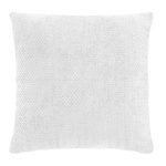 Paris Prix Coussin Déco en Velours Chenillé  Leo  45x45cm Blanc