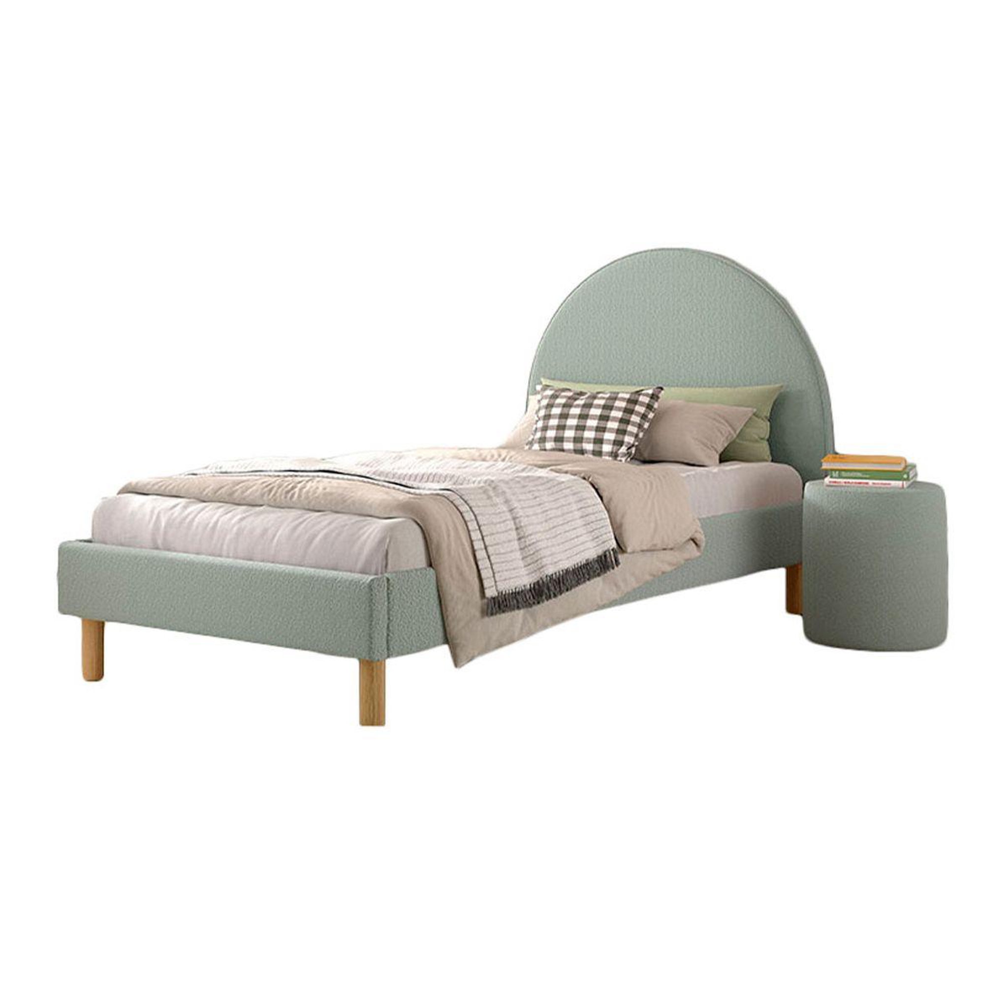 Voir la diapositive 2 : Paris Prix Pack - lit enfant & pouf bouclé  moon  90x200cm vert