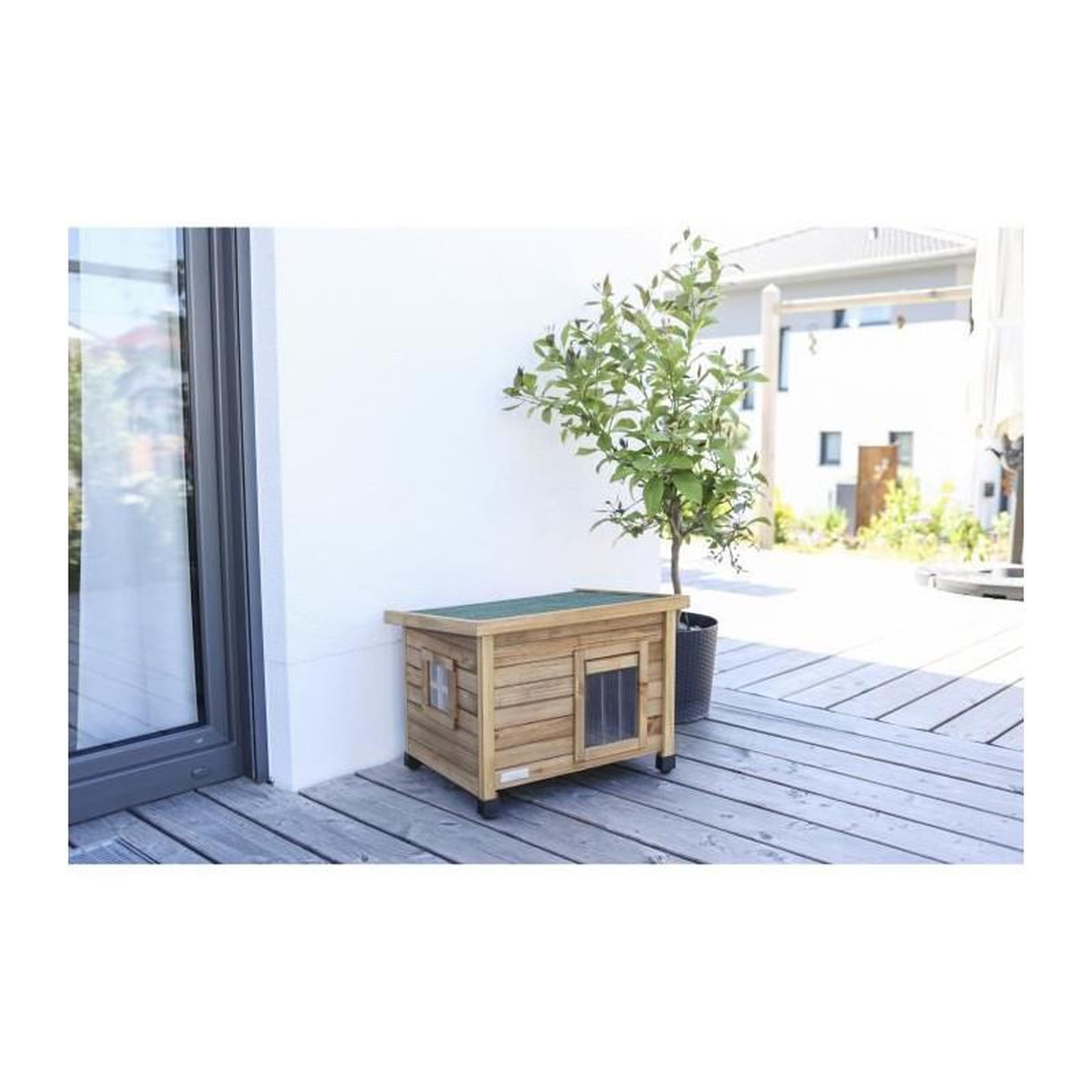 Voir la diapositive 3 : KERBL KERBL Maison pour chat Rustica 57x42x45cm - Bois
