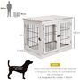Voir la diapositive 3 : PAWHUT Cage pour chien animaux cage en bois MDF classe E1 3 portes verrouillables max. 30 Kg dim. 81L x 58l x 66H cm blanc noir