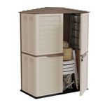 INTEC Abri de jardin Extérieur 2 portes Beige 151 x 83 x H200cm Cabanon de jardin avec plancher intégré INTEC