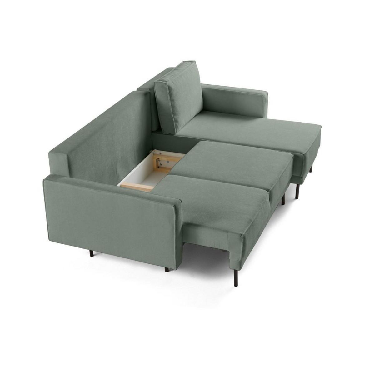 BEST MOBILIER Charlie - canapé d'angle réversible 4 places - convertible avec coffre - en tissu