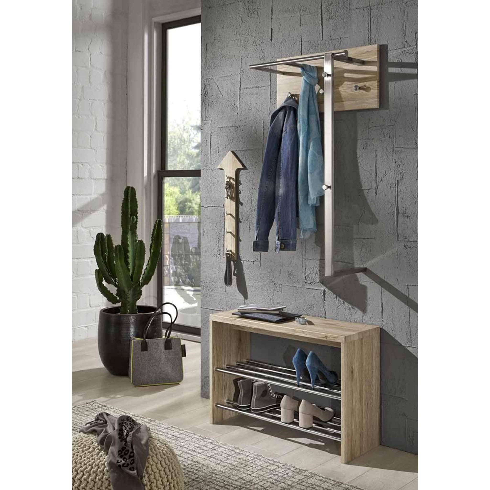Voir la diapositive 2 : Paris Prix Patère murale design  remo  107cm naturel