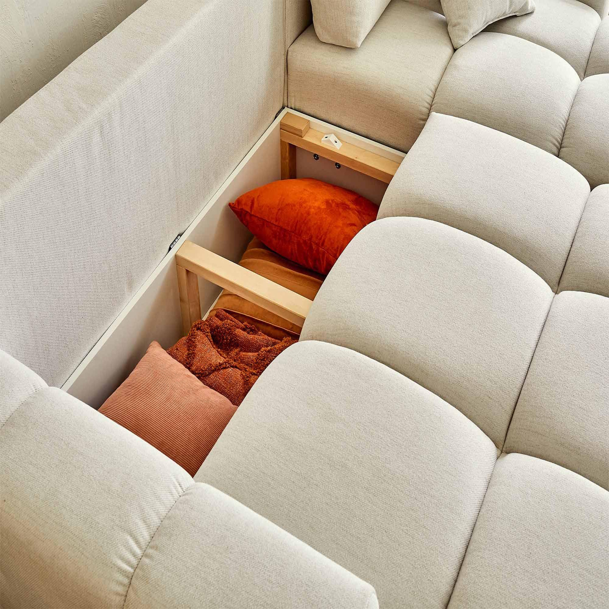 Voir la diapositive 3 : LISA DESIGN Crocus - canapé d'angle réversible - 4 places - convertible avec coffre - en tissu