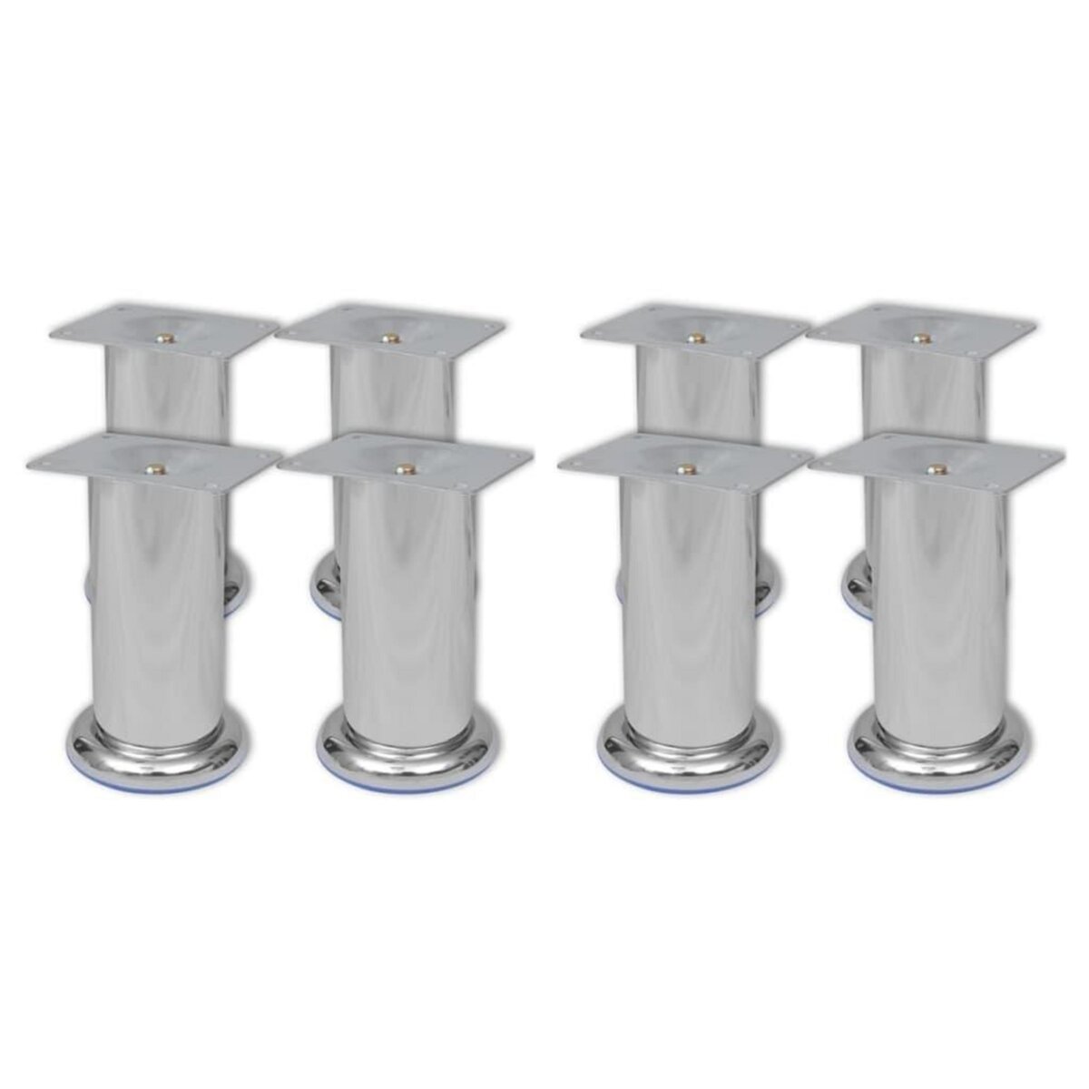 VIDAXL Pieds ronds de canape 8 pcs Chrome 120 mm