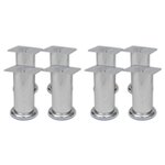VIDAXL Pieds ronds de canape 8 pcs Chrome 120 mm