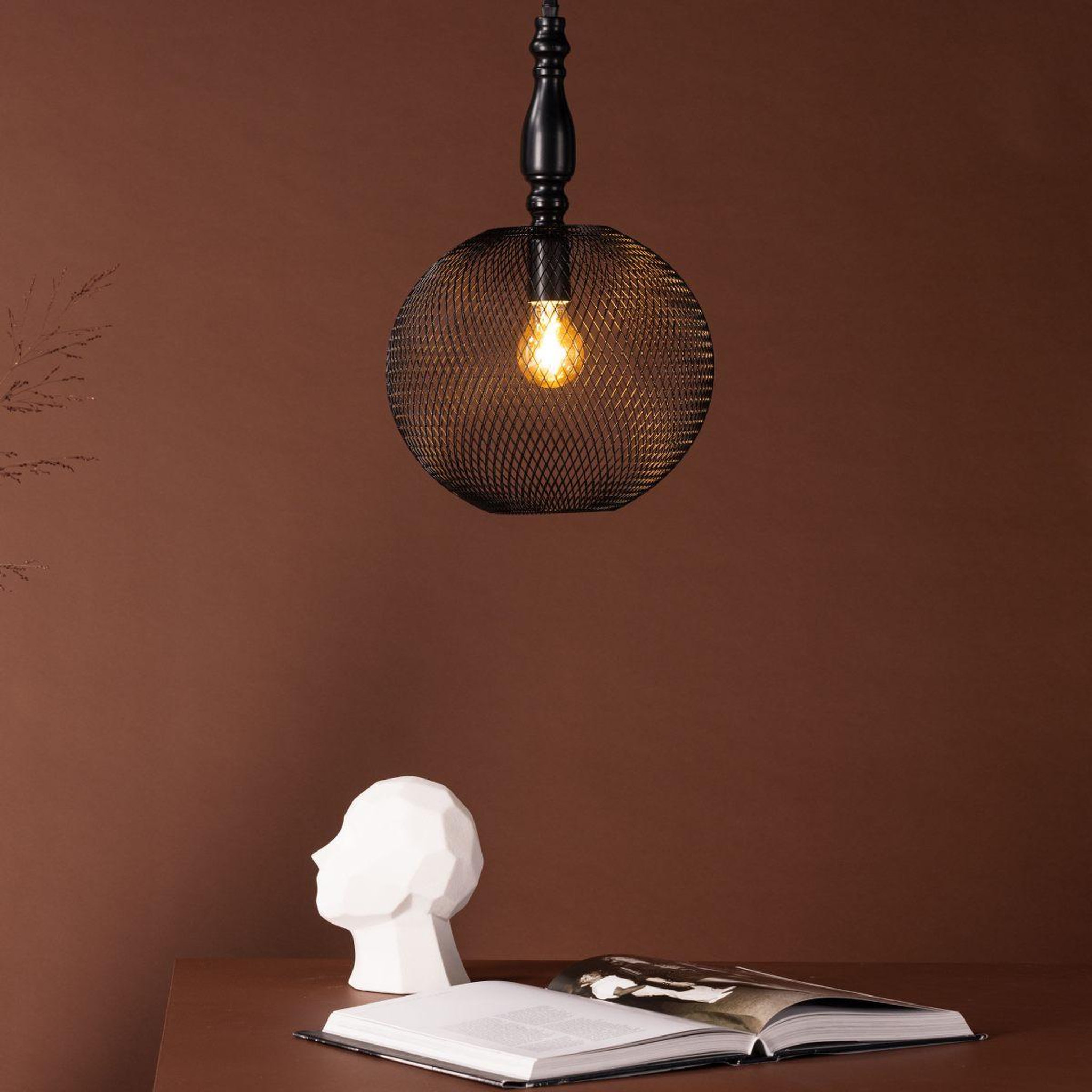 Voir la diapositive 4 : Paris Prix Lampe suspension déco  valence  48cm noir