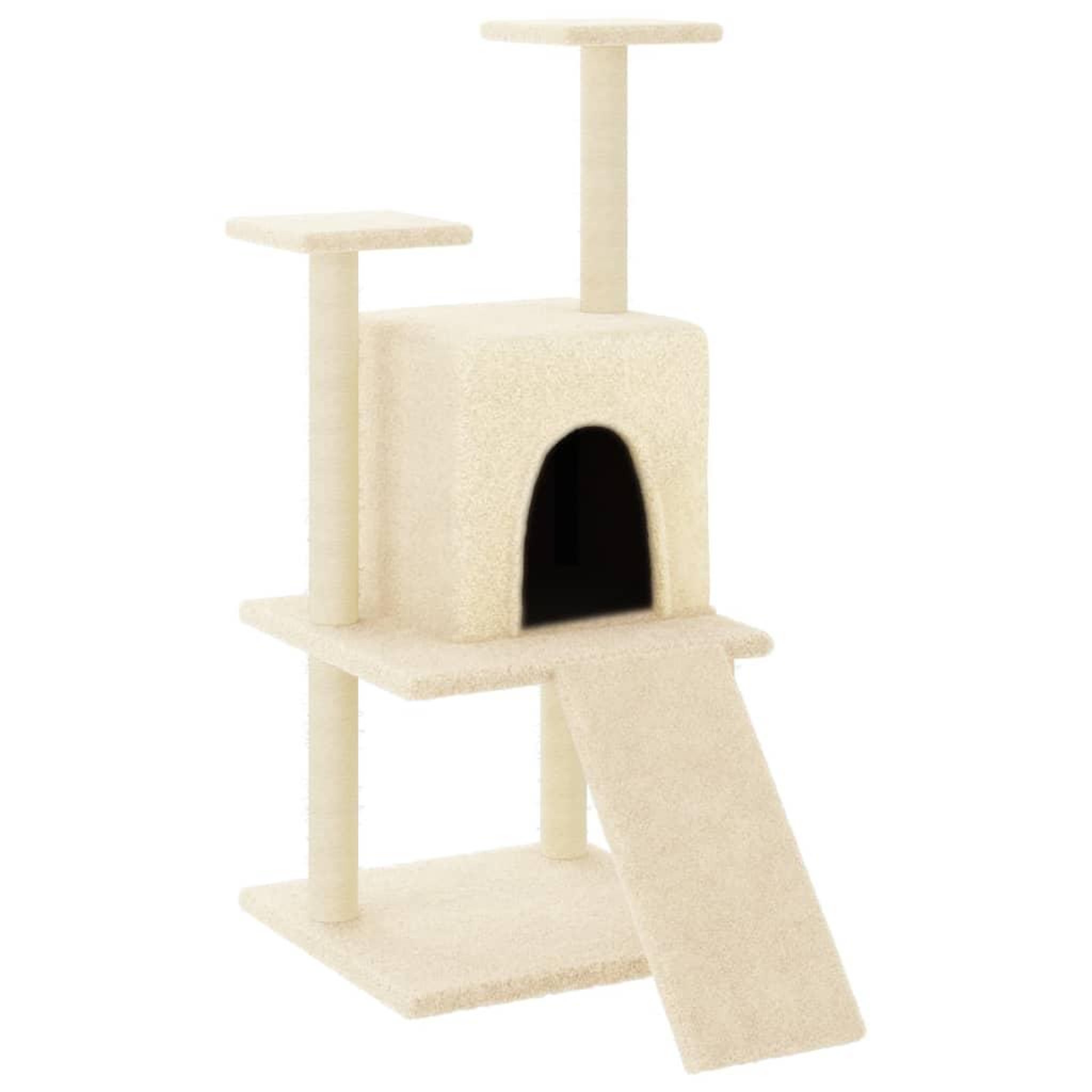 Voir la diapositive 2 : VIDAXL Arbre a chat avec griffoirs en sisal creme 110 cm