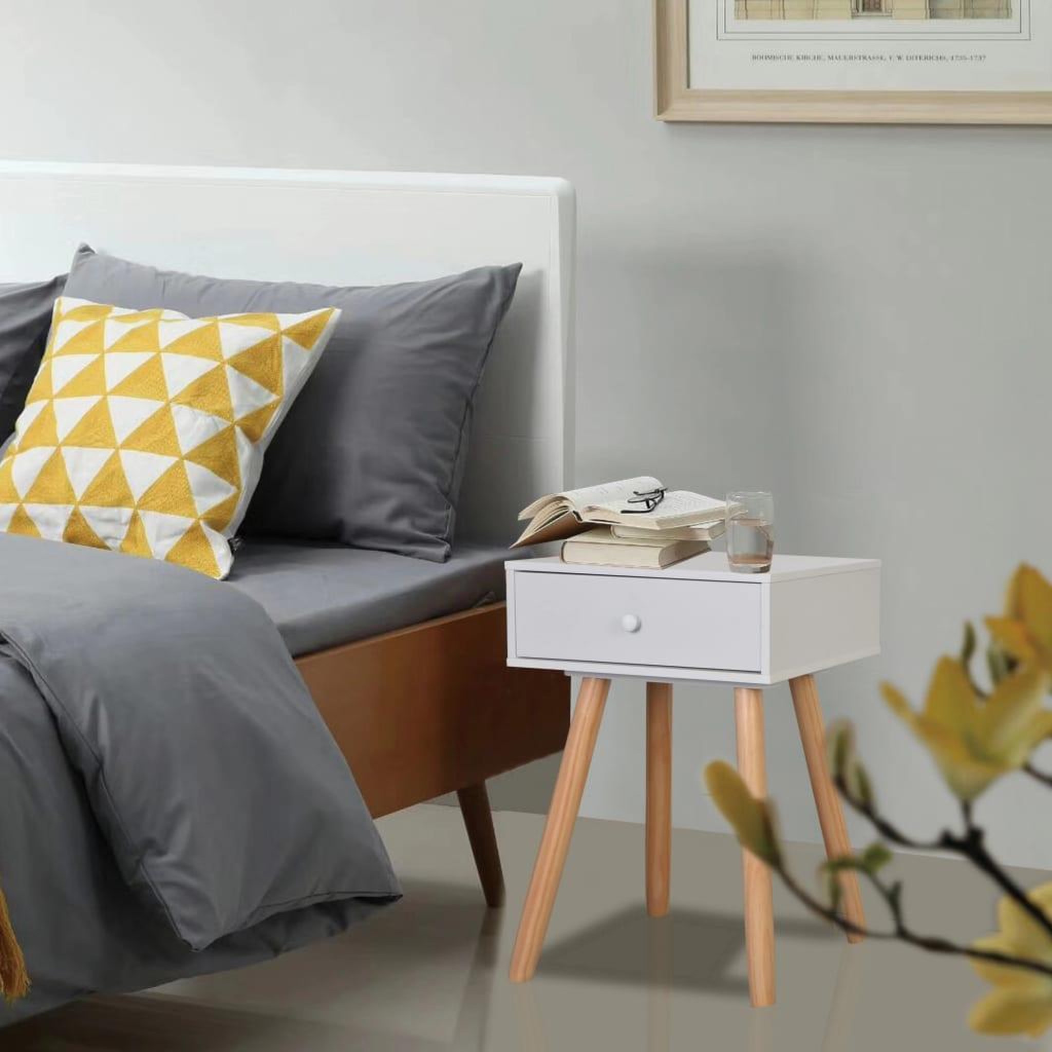 Voir la diapositive 1 : VIDAXL Table de chevet 2 pcs Bois de pin massif 40 x 30 x 61 cm Blanc