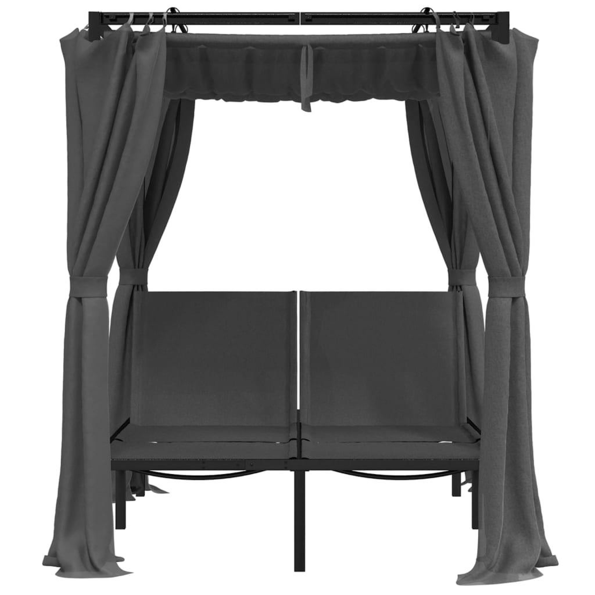 Voir la diapositive 5 : VIDAXL Chaise longue double avec rideaux lateraux et superieurs