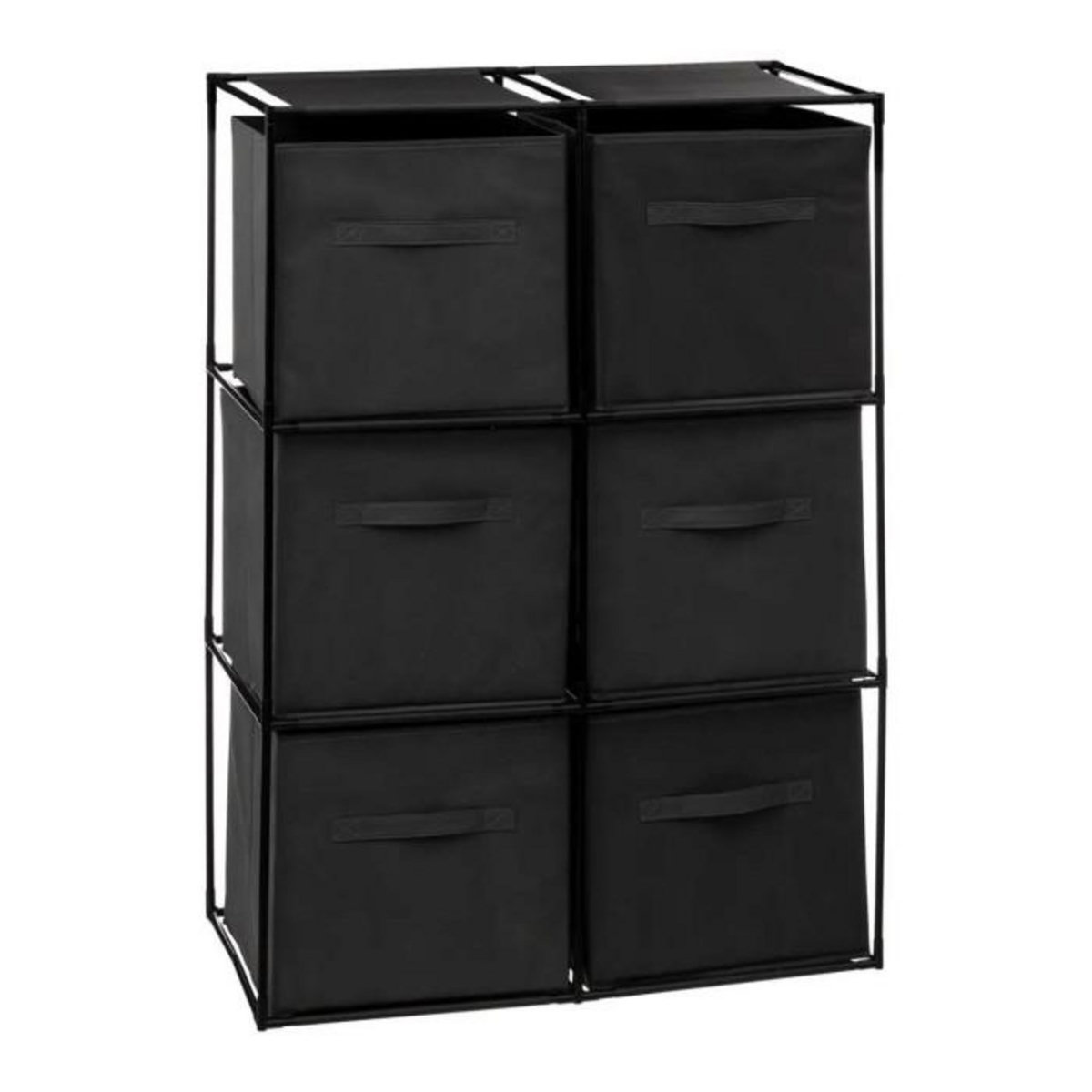 FIVE Étagère & 6 Boîtes de Rangement  Module  98cm Noir